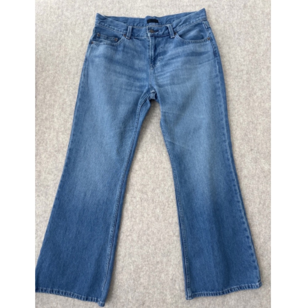 Uniqlo Jeans Slim Flare Low Rise Womens 28 Medium Wash Streetwear